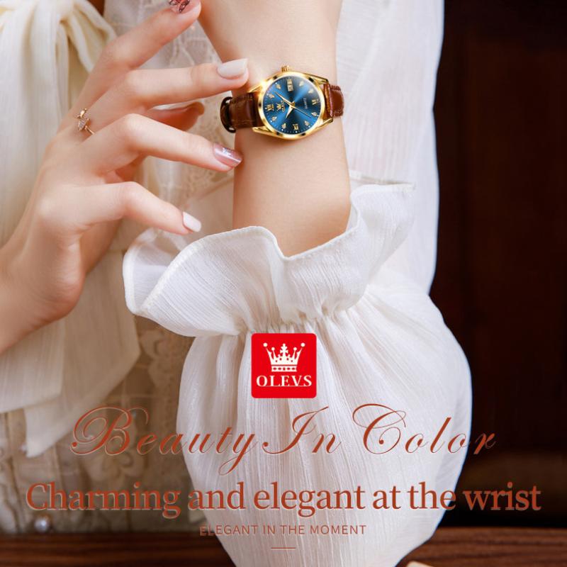 OLEVS Новые женские часы. Элегантные, модные и интеллектуальные водонепроницаемые светящиеся высококачественные часы.