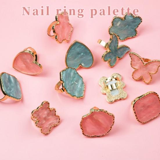 Ring Nail Coloring Palette Imitation Shell Easy To Use Beautiful Colors Manicure Tool Coloring Palette