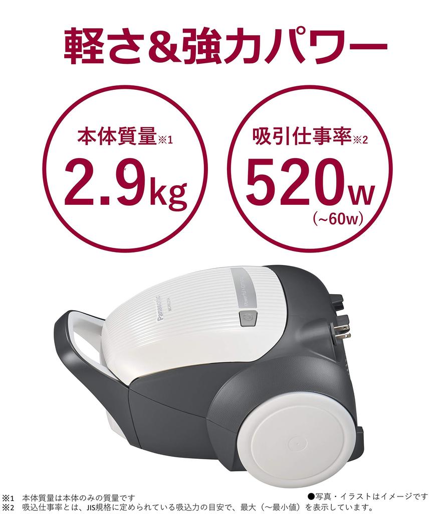 Panasonic Бумажная упаковка пылесоса Aero Nozzle легкий корпус белый 2.9 кг MC-PKL21A-W