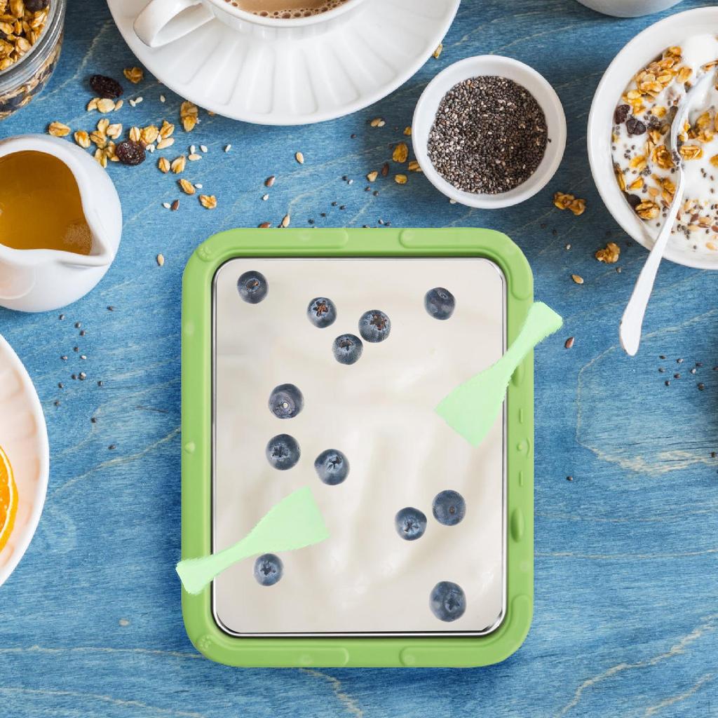 Ice Cream Maker Yogurt Rolls Tray DIY Fun Parent Child Activities Stainless Steel Multipurpose