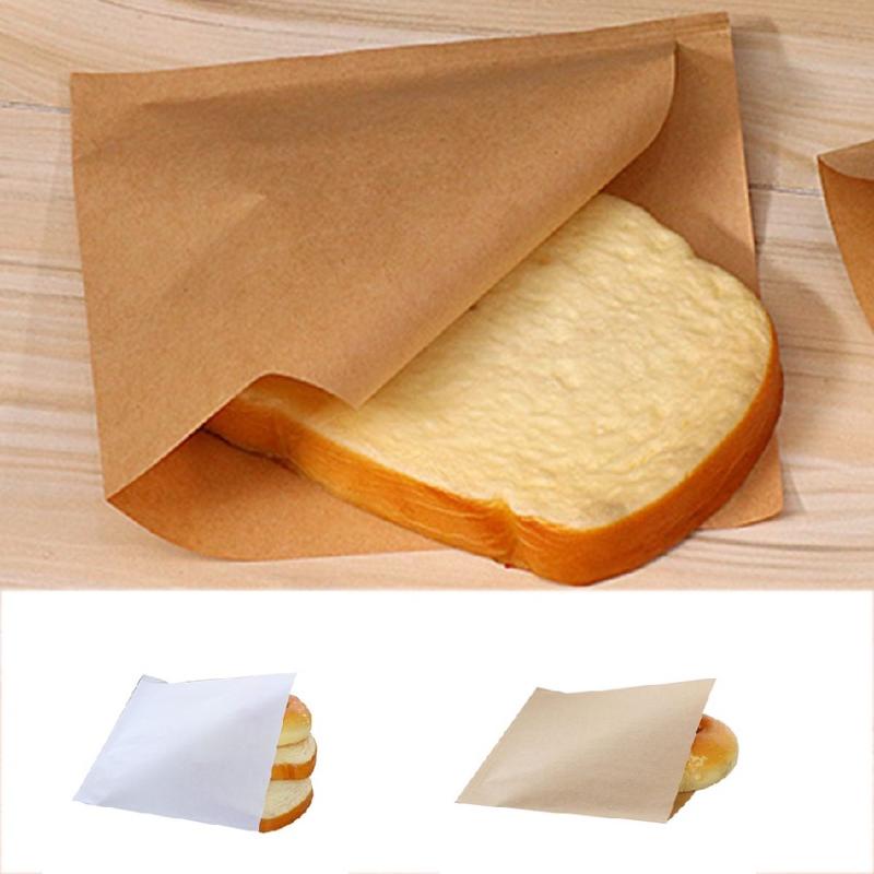 100 PCS Greaseproof Paper Bags Oil Resistant Food Grade Safe Pouches for Bakery Cookie Gift Packaging Party Favor Use
