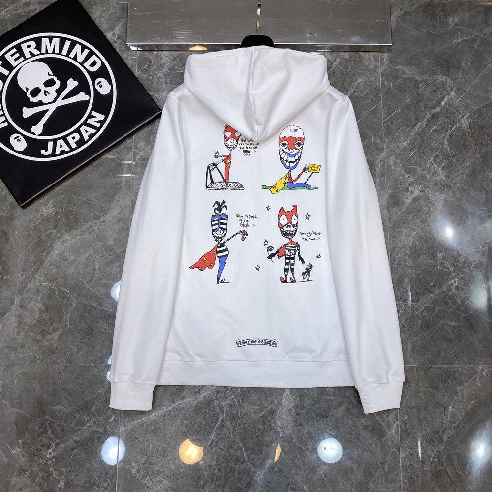 8139 CHROME HEARTS 2025 New Spring and Autumn Plus-size Thin Style Classic Style Logo Zipper Hooded Sweatshirt for Couples