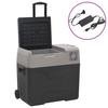 VidaXL Cooler with Wheel and Adapter, Car Refrigerator, Electric Cooler Hiking Picnic Camping, Black 3154637