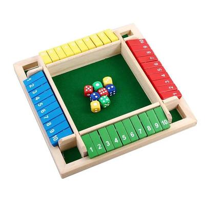 Деревянные игры в кости для 4 игроков. Классические игры с закрытой коробкой для взрослых и детей. Семейный класс. Домашняя вечеринка или паб.
