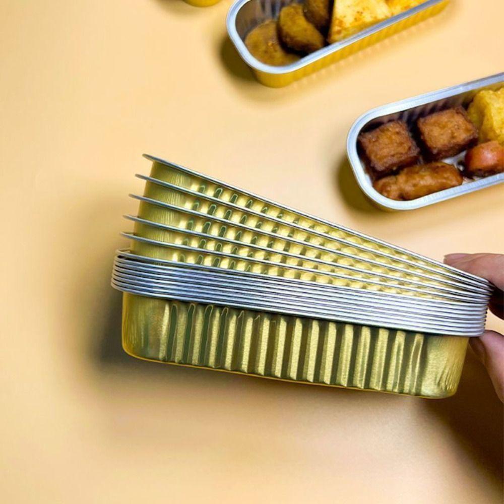 200ML Capacity Foil Container Rectangular Shape Aluminum Foil Box Takeaway Box  Food Takeaway