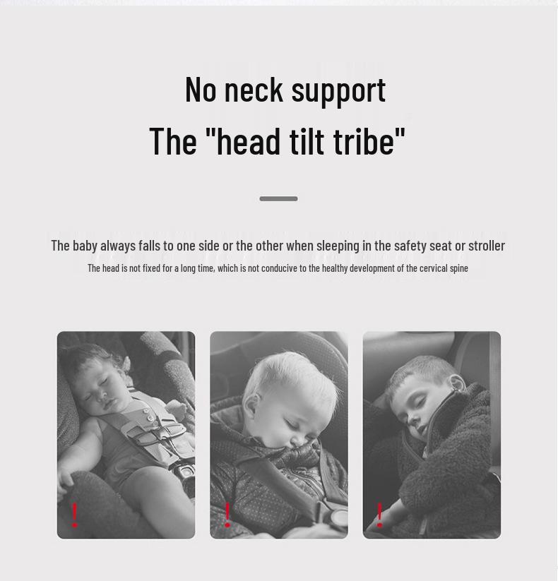 Подушка-поддержка для головы и шеи ребенка - Защита от плоской головы для колясок и автокресел