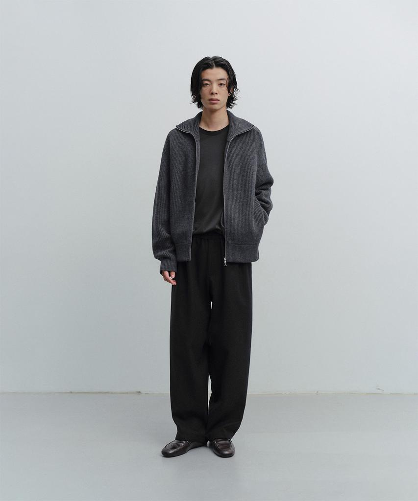 ANOTHER OFFICE Cashmere Banding Easy Pants (Black)