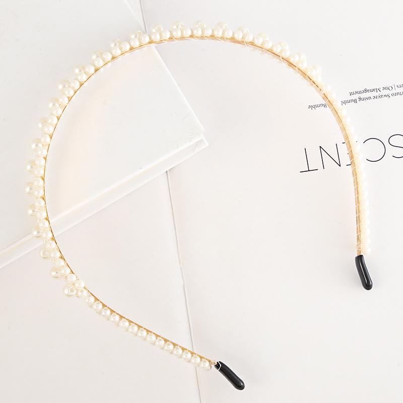 Плетеная повязка на голову в корейском стиле с жемчужными бусинами для женщин: Шикарный и универсальный аксессуар для волос