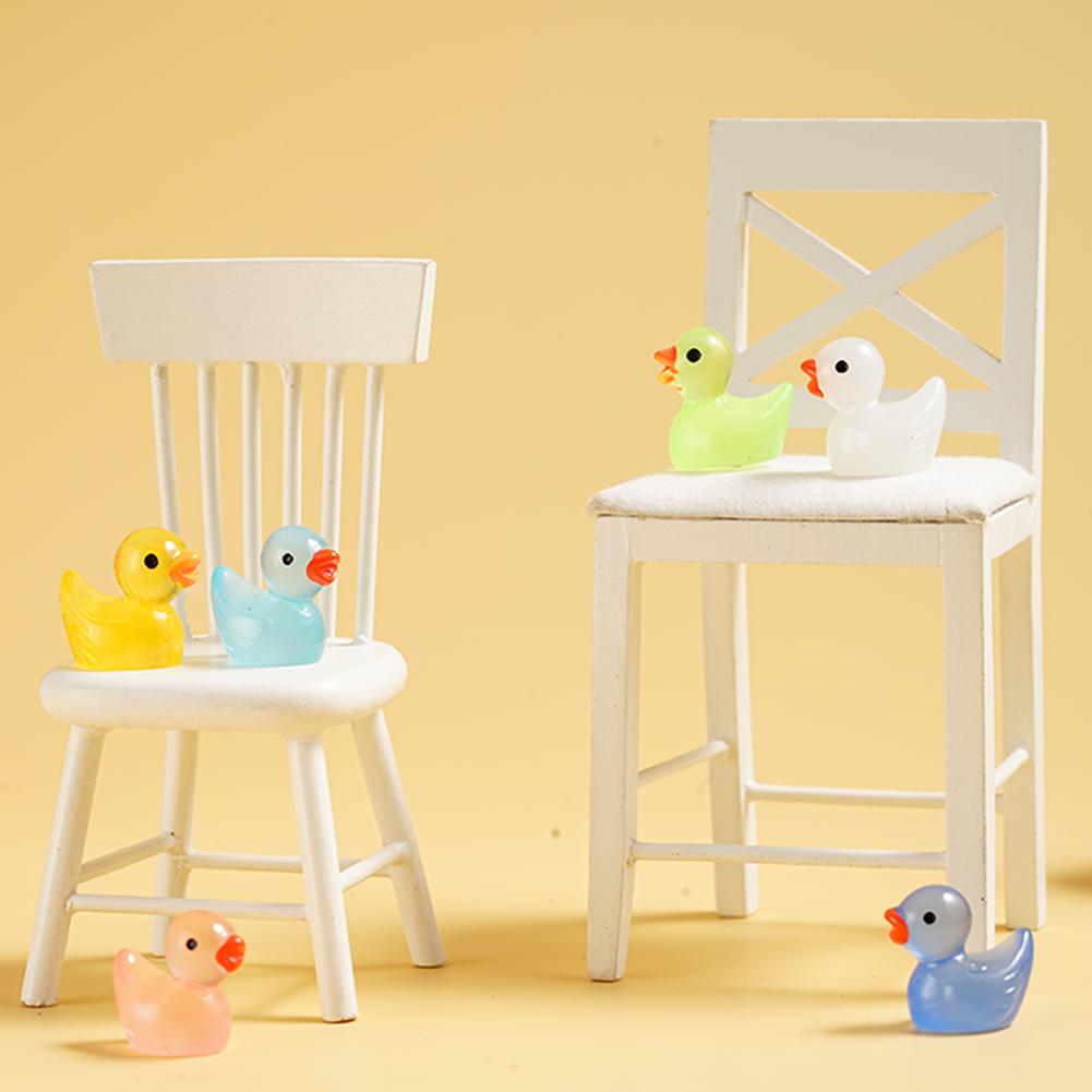 Mini Resin Duck Figurine Luminous Outdoor Patio Lawn Yard Garden Landscape Decoration Accessories 100/200/300pcs