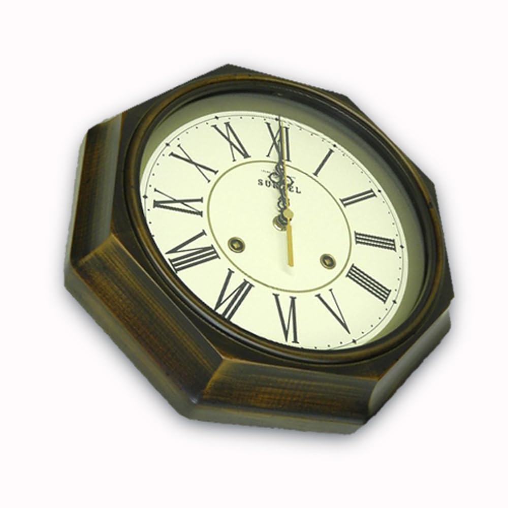 Santell Made in Japan EU Style Classical Radio-Controlled Wall Clock (Roman Letters) Antique Brown DQL675-R