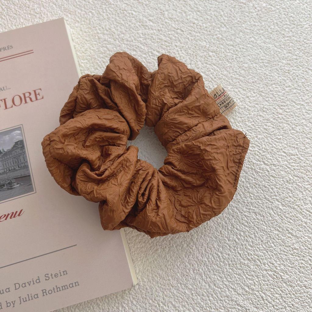 Solid Color Wrinkled Bubble Texture Hair Accessories - Korean Style Rubber Band