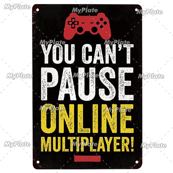 [MyPlate] Game Metal Sign Retro Sign Tin Sign Indoor Party Sign Pub Club Plate Bar Sign Pub Club Plate Summer Home Decor