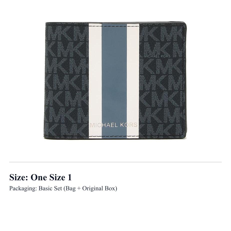 MICHAEL KORS Coated Canvas Wallet Mens Blue 36H1LGFF1B-ADMIRAL