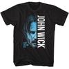 Джон Уик - Половина лица - Американская классика - Однотонный черный Короткий рукав Футболка