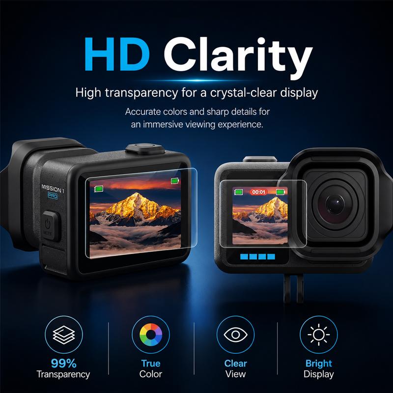 Закаленное стекло для GO PRO MISSION 1/1PRO Защитное стекло для экрана Защитное стекло для объектива Пылезащитная Защитная от царапин Пленка Наборы Аксессуаров