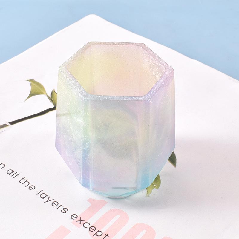 Poppy DIY Crystal Epoxy Mold for Handmade Hexagonal Pencil Holder Storage.