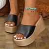 Slope Heel Sandal Slippers Women Thick Bottom One Word Drag Outside Wear Ladies Beach Shoes