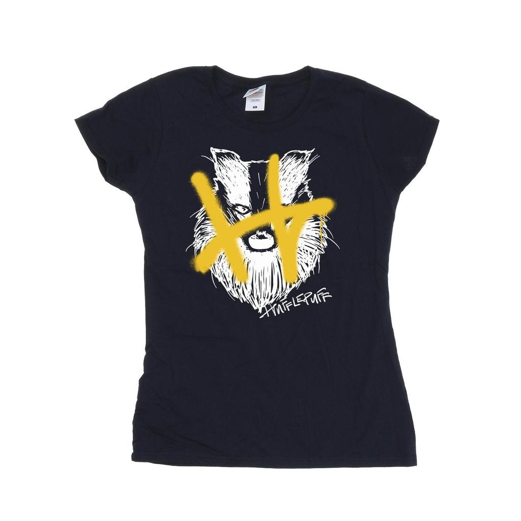 Harry Potter Womens/Ladies Hufflepuff Pop Spray Cotton T-Shirt