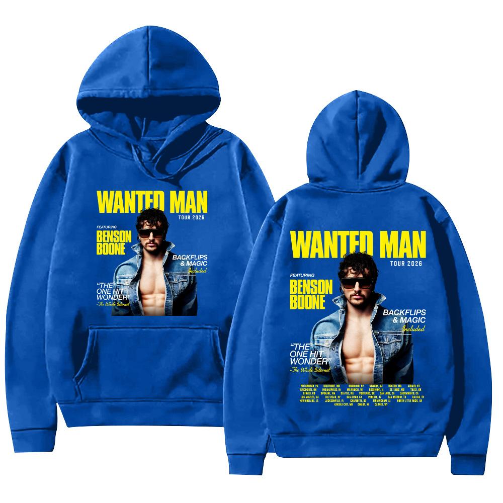 Benson Boone Wanted Man Tour 2026 Hoodies Men Women Clothing Fashion Long Sleeve Sweatshirts Casual Hip Hop Pullovers