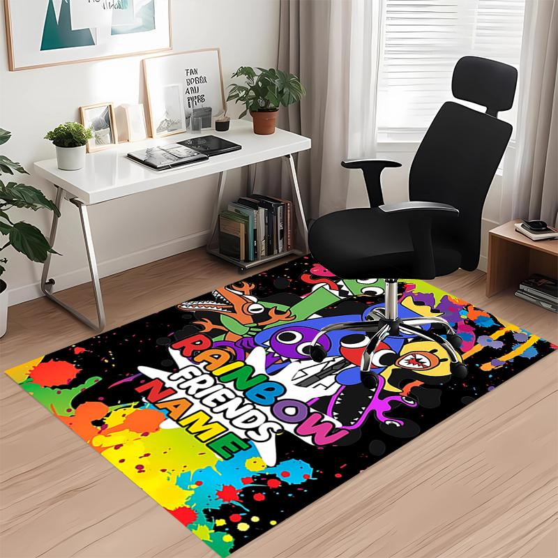 Custom Name Rainbow Friends Printed Carpet, for Office Chair Living Room Bedroom Kitchen Room Decor Gifts.