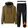 Men's Winter Plus Fleece Hoodie Sweatpants Couple Sports Suit Hoodie Casual Two-piece Set