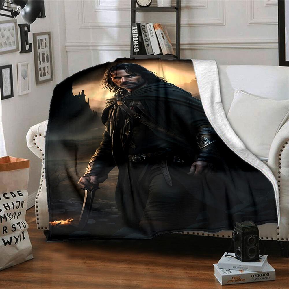1pc Knightly Armor Flannel Blanket Soft Warm Throw for Home, Office, Travel, All-Season Cozy Bedding Gift L1434