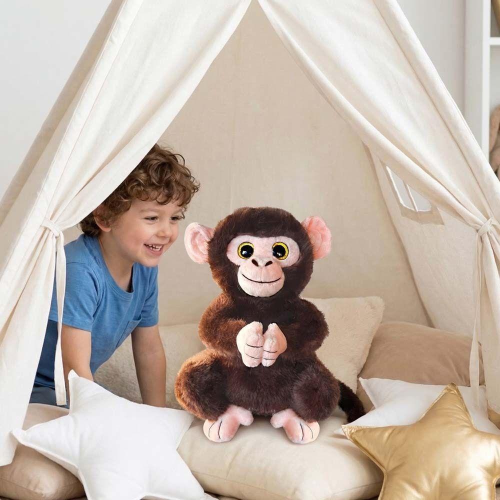 Big Eyed Monkey Plush Toy Realistice Orangutan Plush Doll Sparkling Eyes Monkey Doll Baby Toys