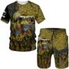 Camo Carp Fishing 3D Print Men's Women's T-shirt/shorts/set Casual Harajuku Street Clothes Sportswear Outdoor Fishing Hunting Ca