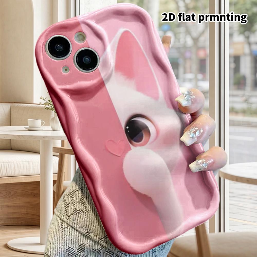 Phone case: 2D flat design suitable for iPhone 18 17 16 15 14 13 Pro, couple style, soft pink tones, Christmas and Halloween gift
