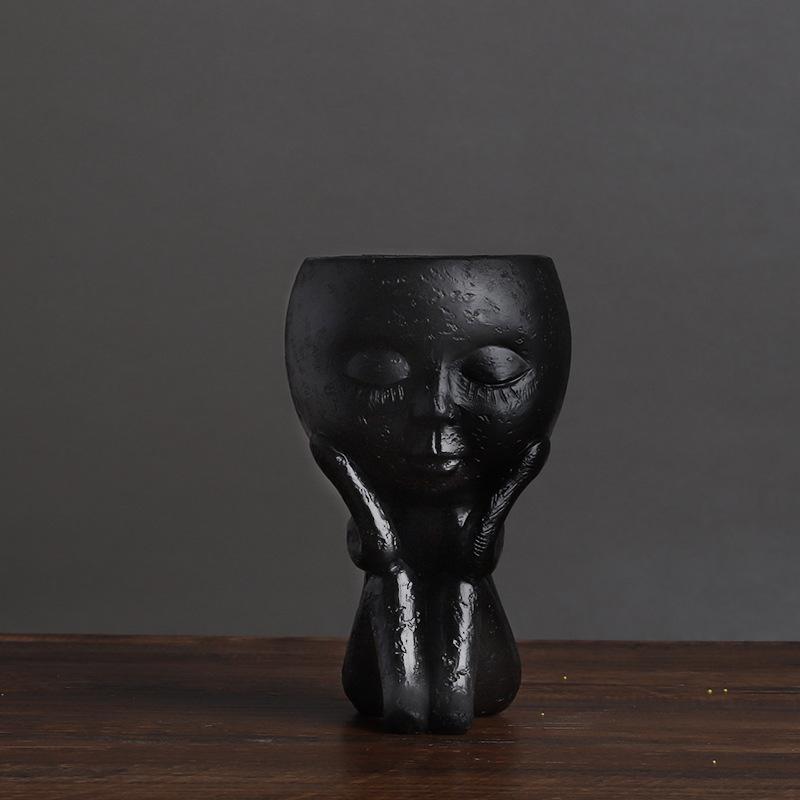 Скандинавская креативная ваза, милая кукла для девочки, суккулентное растение, цветочный горшок, украшение для дома, украшение из смолы, горшок для растений