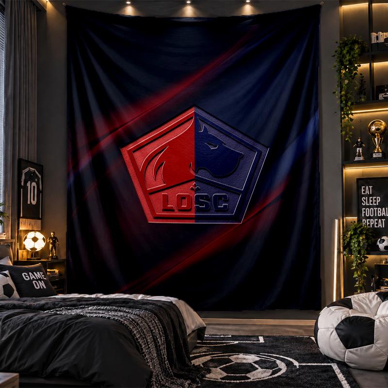 Wall Hanging Tapestry LOSC Lille FC Print Cloth for Living Room Bedroom Home Decor