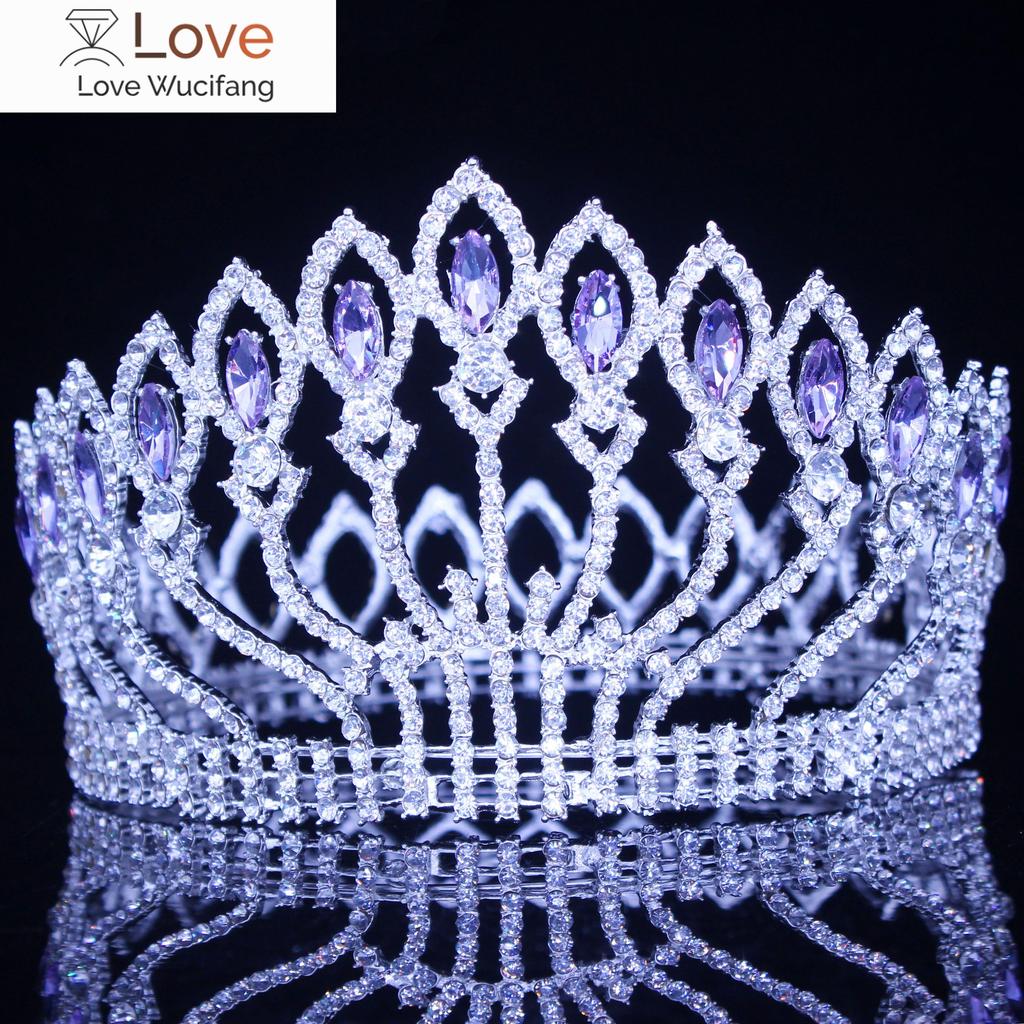 Кристалл Королева Свадебная Тиара Корона Свадебные Украшения Для Волос Барокко Диадема Головной Убор Женщины Невесты Украшения Головы Аксессуары