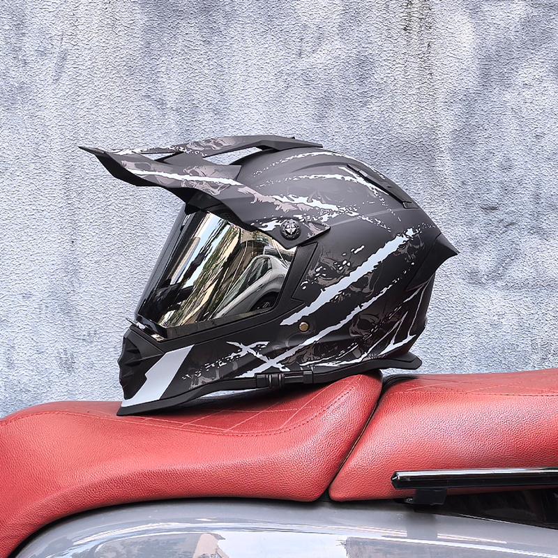 LVS Взрослый шлем для мотокросса фулфейс кросс-шлем с 800 внедорожными шлемами, сертификация DOT, двойной визор, в комплекте