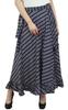 Check Printed Women's Self Belt Cotton Ruffled Wrap Magic Skirt-Blue