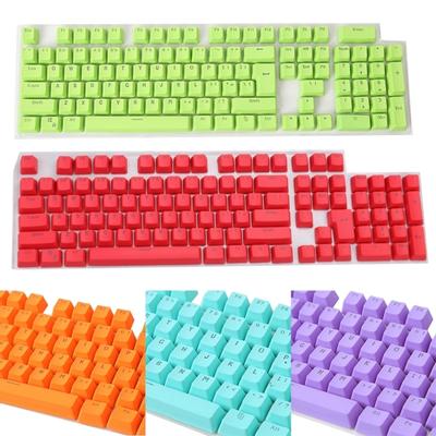 106 клавиш PBT колпачки клавиш с подсветкой Замена Однотонные для механической клавиатуры