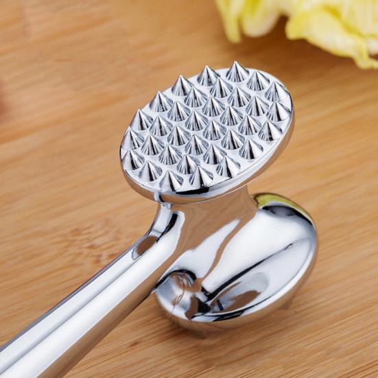 Meat Tenderizer Hammer with Anti-Slip Handle Dual-Sided Mirror Polished Comfortable Grip Pounder Heavy Duty Pounder Tool for Steak Fish