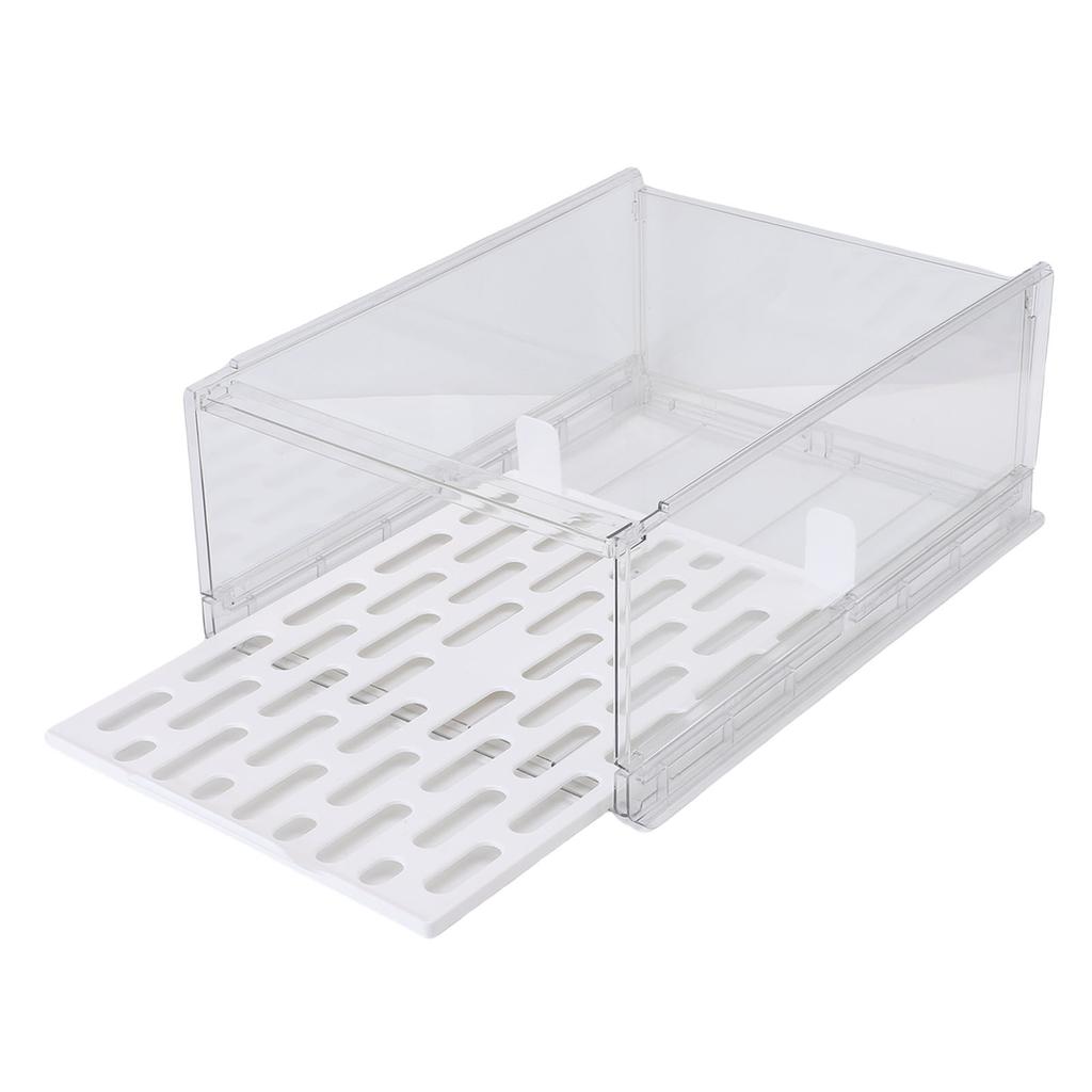 Closet Storage Box PET Stackable Clear Shelf Organizer Drawer Storage Bin for Wardrobe Bedroom Cupboard Kitchen