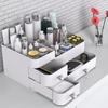 Cosmetic Storage Box Capacity Countertop Makeup Organizer with Smooth Edge Drawers Burr-free Storage Box Shelf for Beauty