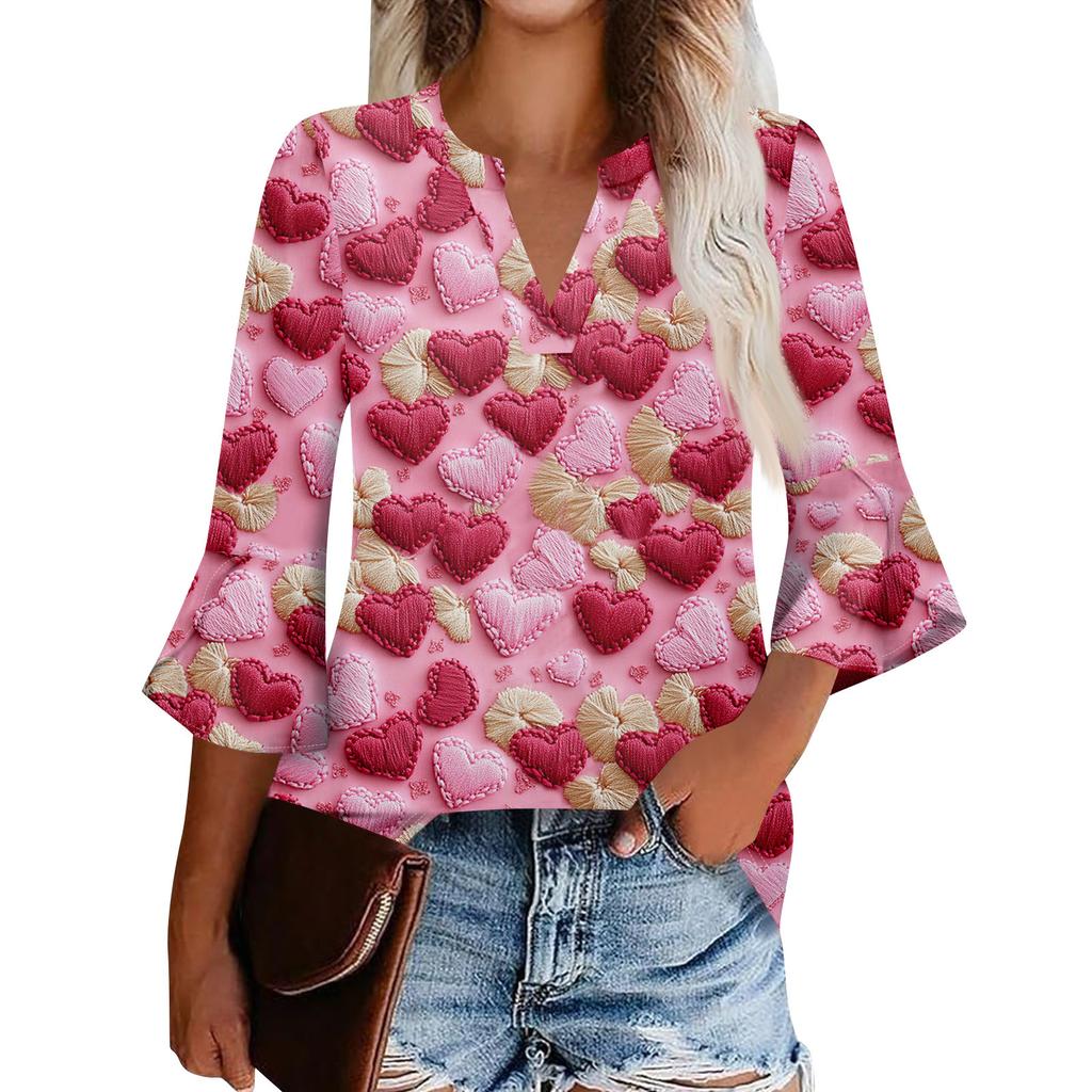 Женская рабочая рубашка с плиссировкой и рукавом 3/4, рубашка с V-образным вырезом, повседневная рубашка с завязками на талии, деловая рубашка