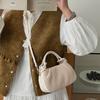 PU Leather Solid-color Woven Shoulder Bag Moderate Capacity Crossbody Bag  Vacations