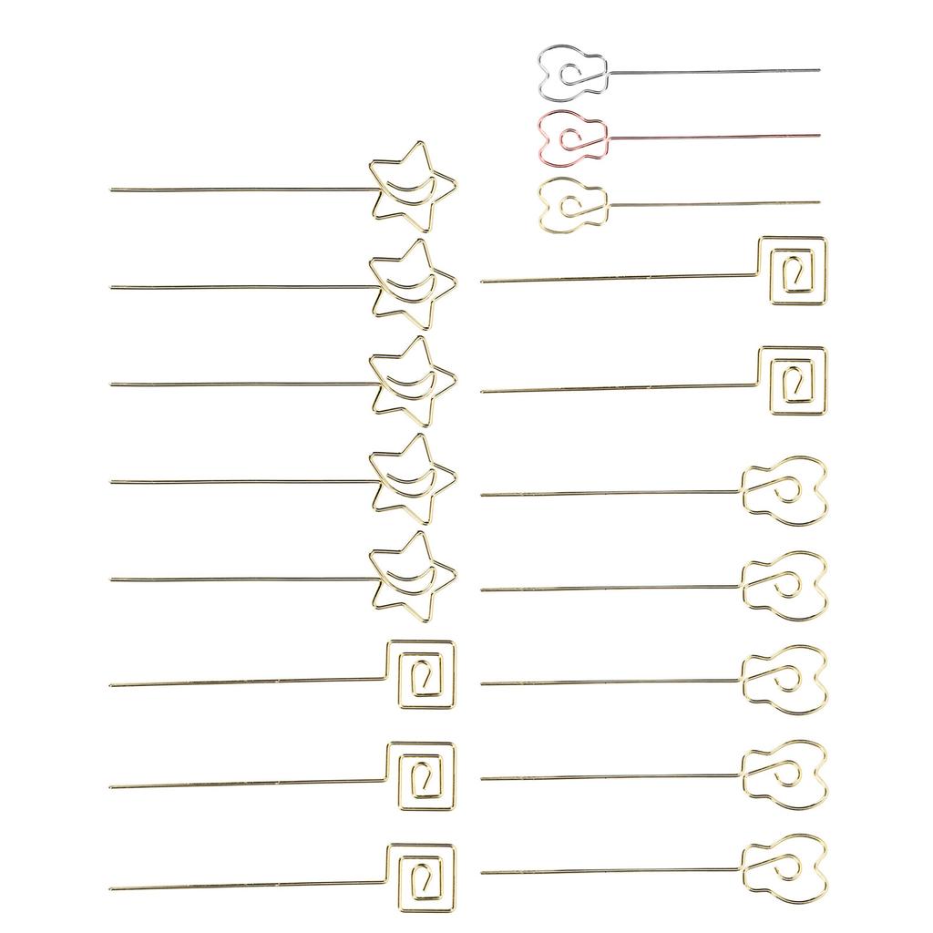 15pcs Table Number Holder Cute Shape Electroplating Process Practical Photo Stand for Office Anniver