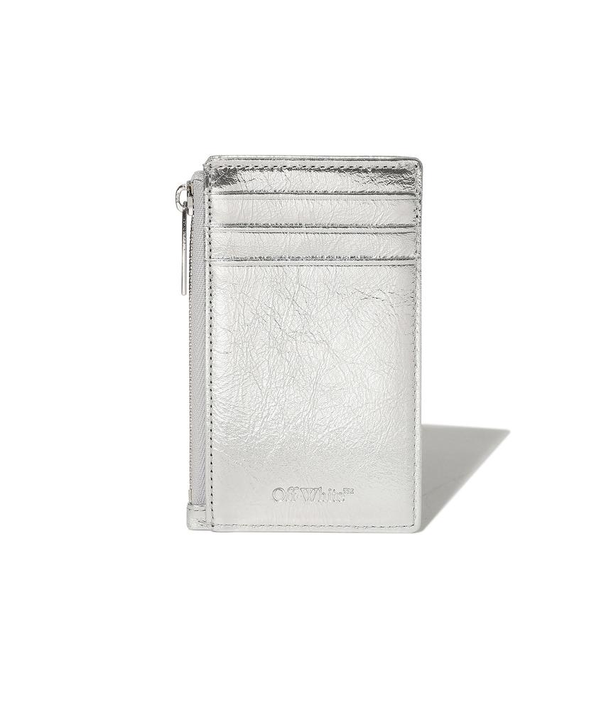 Off-White Quilted Card Wallet Short (Silver)