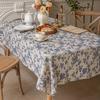 Pastoral Blue Print Cotton Linen Tablecloth