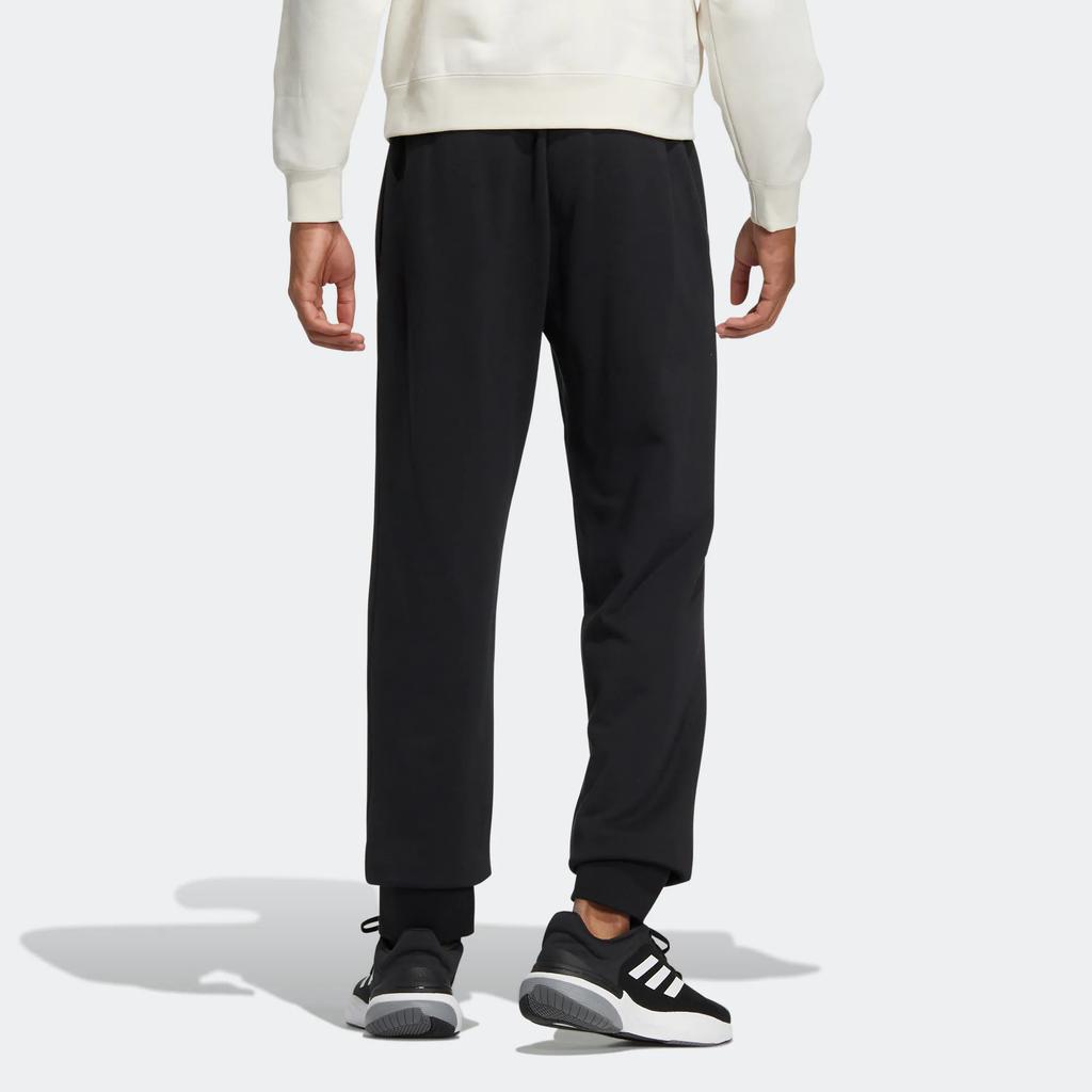 Adidas Logo Elastic Waist Sports Pants Men Bottoms Black IB2771