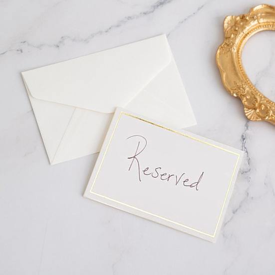 50/100 Sheets Ceat Cards Double-sided Golden Foil Border Thick Paper Smooth Writing Weddings Banquets Events Table Cards Name Cards Tent Cards