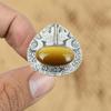Mothers Day Sale 925 Sterling Silver Tiger's Eye Gemstone Boho Cresent Moon Ring