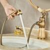 Tuqiu смеситель для ванной комнаты из латуни, антикварный нефритовый смеситель для раковины, смеситель для холодной и горячей воды, кран для раковины, выдвижной кран для установки на бортике