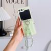 For Samsung Galaxy Z Flip7 FE 5G/Z Flip6 5G Case Hinge Protection Leather+PC Phone Cover with Beaded Phone Charm