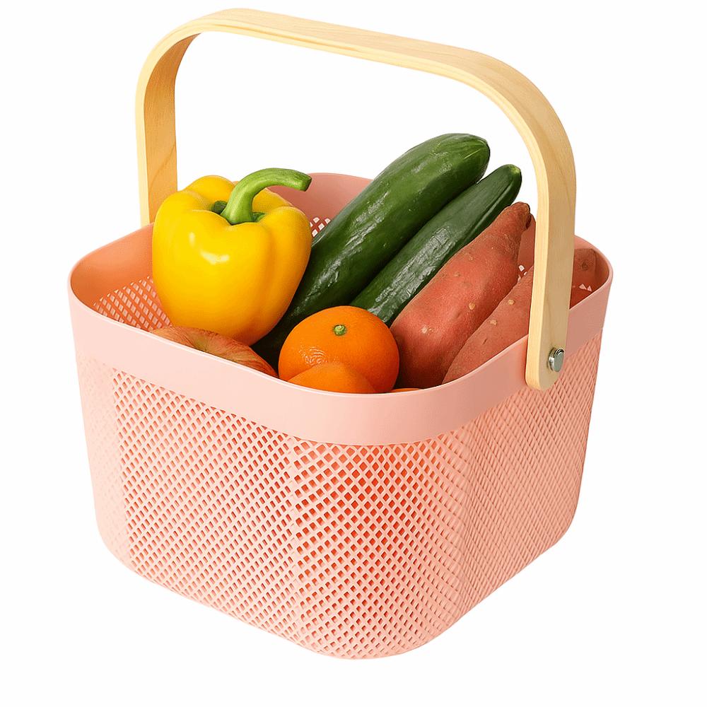 Handle Fruit and Vegetable Drainage Basket Large Capacity Towel Storage Basket Kitchen