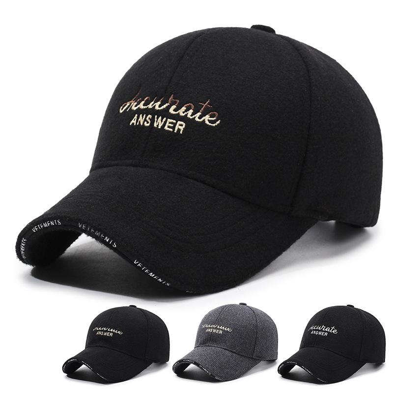 Новая шерстяная теплая мужская шапка сезона, зимняя утолщенная бейсболка для людей среднего и пожилого возраста, кепка для папы, кепка для пожилых людей